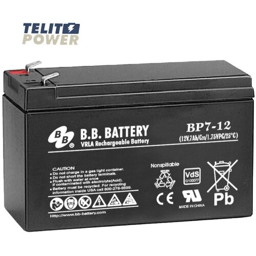 BB Tech Akumulator 12V 7Ah BP7-12 BB Battery terminal T2 Slike