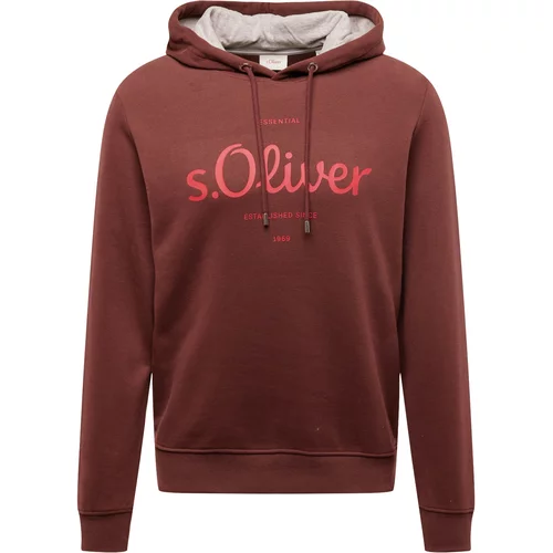 s.Oliver Sweater majica tamno smeđa / krvavo crvena