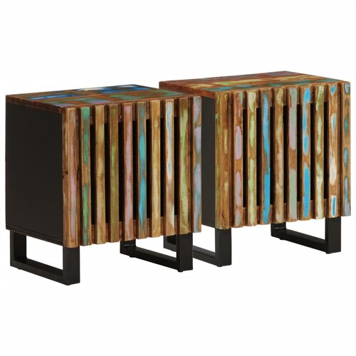 VidaXL Noćni ormarići 2 kom 40x34x46 cm od masivnog obnovljenog drva Slike