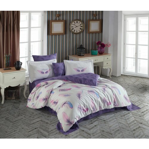  paradise - purple purplewhitepink exclusive satin double quilt cover set Cene