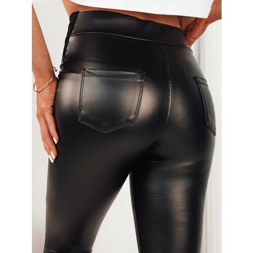 DStreet Women's waxed trousers TARMZ black Slike