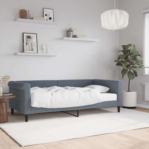 VidaXL Dnevni krevet s madracem tamno sivi 90x190 cm bar&amp;scaron;un Slike