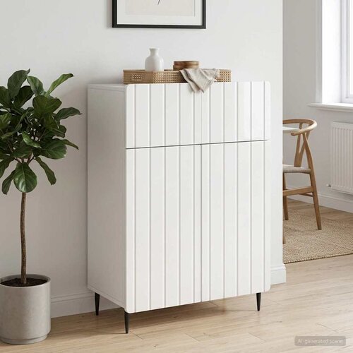  Kreveta s ladicama Bijela visokog sjaja 66 x 34,5 x 92 cm Cene