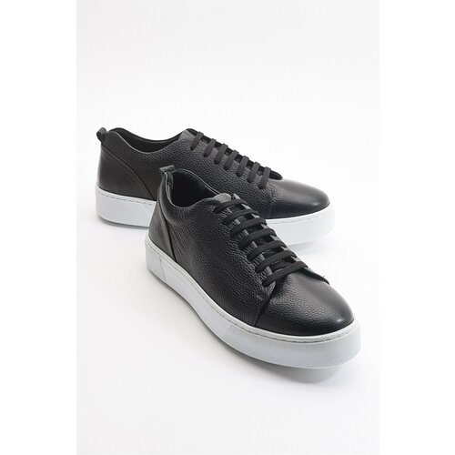 LuviShoes Renno Black White Leather Men's Shoes Cene