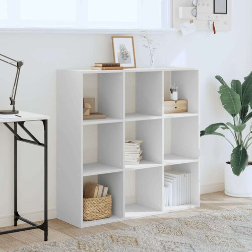 VidaXL Knjižna omara bela 102x32x102 cm inženirski les Slike