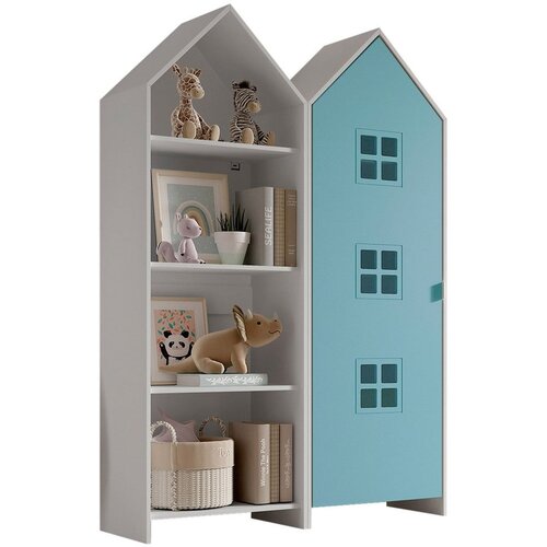 Vipack Bela/svetlo modra odprta otroška garderobna omara 115x171,5 cm CASAMI BRUGES – Cene