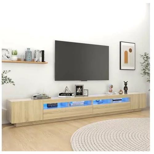  TV omarica z LED lučkami sonoma hrast 300x35x40 cm