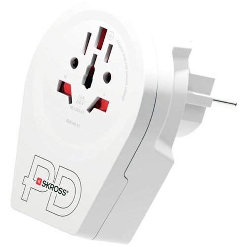 Skross adapter putni, World to Europe + USB-A/USB-C, 1.500295-E Slike