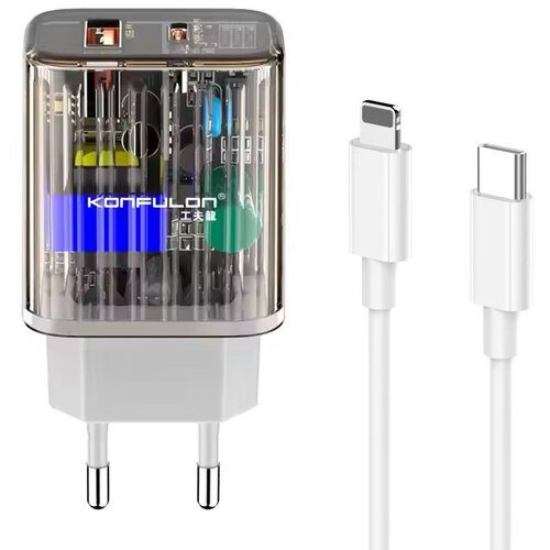  Kucni punjac KONFULON Joko C86Q PD 22.5W/ USB 3.0 22.5w sa kablom Type-C na iPhone Lightning beli 1m Cene