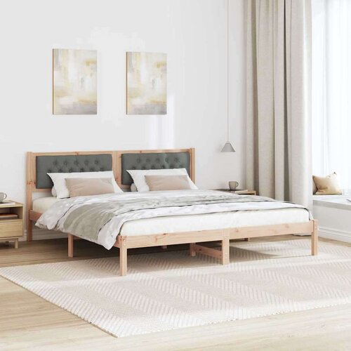  Okvir za krevet Tamno siva 160 x 200 cm tkanina Slike
