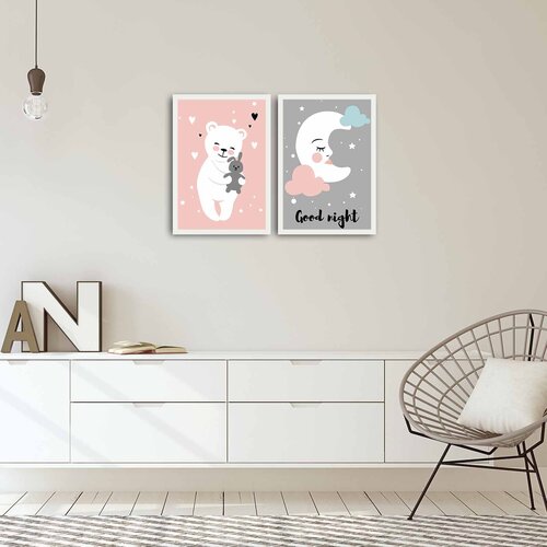 Wallity 2PBCT-04 Multicolor Decorative Framed MDF Painting (2 Pieces) Cene