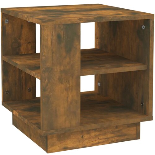 Maison Chic Klubska mizica - kavna mizica - Nizka mizica dimljeni hrast 40x40x43 cm konstruiran les, (21753800) Slike
