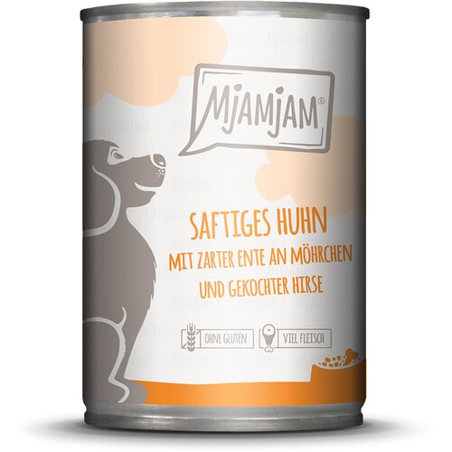 MjAMjAM Adult 6 x 400 g &amp;ndash; Sočna piletina s nježnom pačetinom Slike