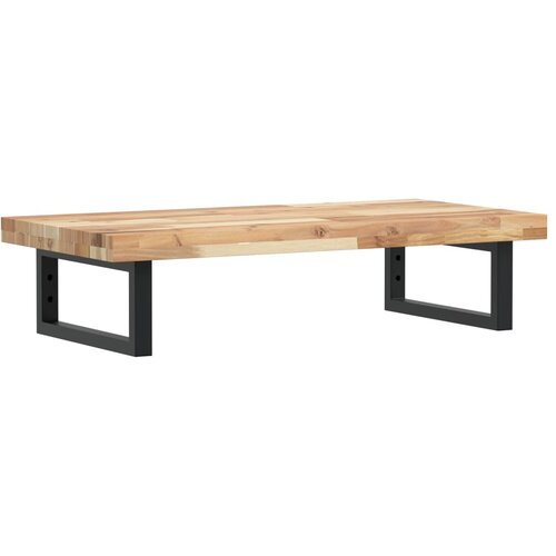 vidaXL Zidna polica za Lavabo - Umivaonik od čelika i masivnog bagremovog drva Smeđa i crna 80 x 40 x 4 cm 1 Pravokutno Cijene