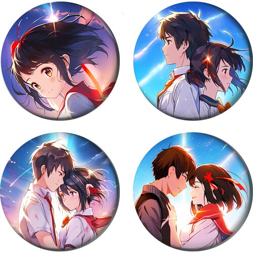  Set bedževa Anime Your Name, 37 mm, 4 kom Cene