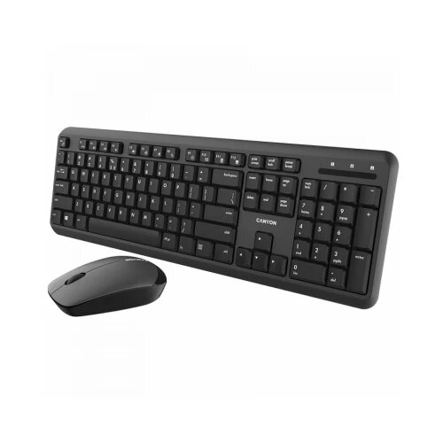 Canyon SET-W20, Wireless combo set,Wireless keyboard with Silent switches,105 keys,AD layout,optical 3D Wireless mice 100DPI, black Cene