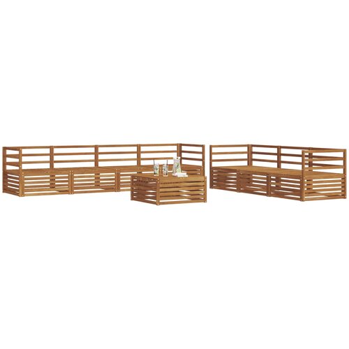  Set vanjskih sofa 8 kom. Prirodna Čvrsto drvo akacije Smeđa 79 x 79 x 37 cm Slike