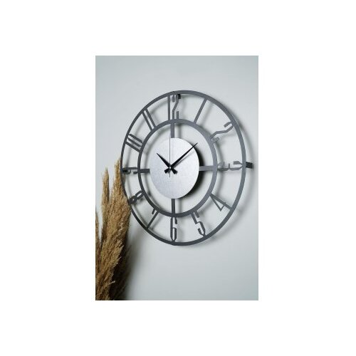 WALLXPERT dekorativni metalni zidni sat Myk9912 crno srebro Slike