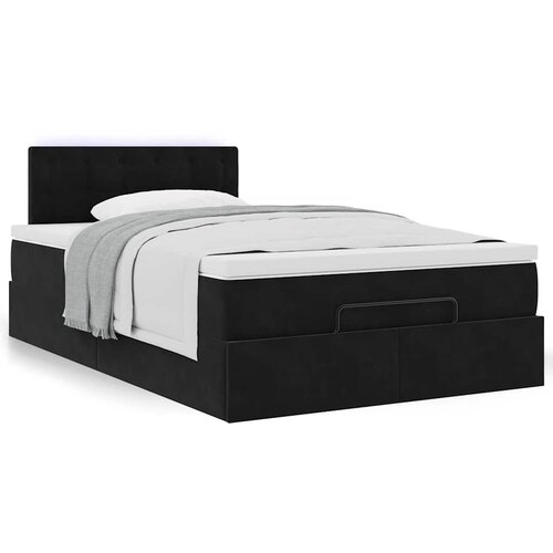 VidaXL Otomanski krevet s madracem crni 120x200 cm bar&amp;scaron;unasti Slike