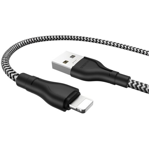  Kabal BOROFONE BU39 Rio Transparent Discovery Edition charging data cable 1,2m, 2,4A iPhone/lightning black Slike