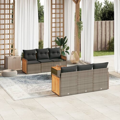 vidaXL 7-dijelni set vrtnih sofa sivi od poliratana Cijene
