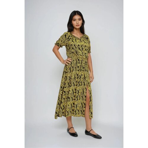 Marisse Yellow Viscose Dress Slike