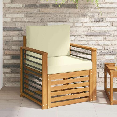  Set vanjskih sofa s jastukom Prirodna 71 x 63 x 73 cm - Prirodna boja i krem prikladno za stan Cene