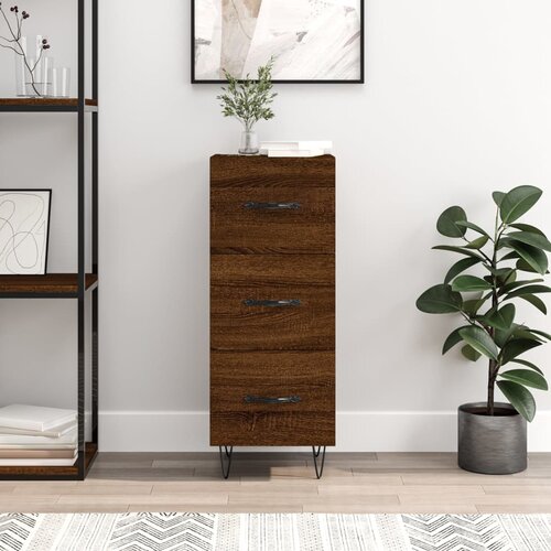  Komoda boja smeđeg hrasta 34,5 x 34 x 90 cm konstruirano drvo Cene
