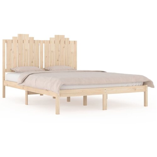 Maison Chic Posteljni Okvir - Dvoposteljna postelja iz trdne borovine 140x190 cm, (22081438) Slike