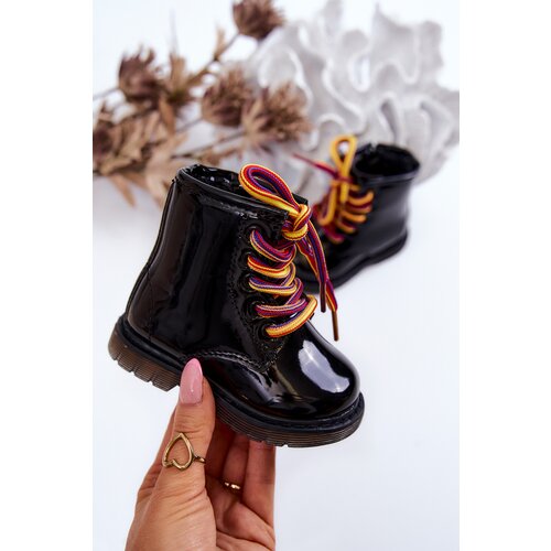 Boto Children's Boots Laquered With Zipper Black Tibbie Cene