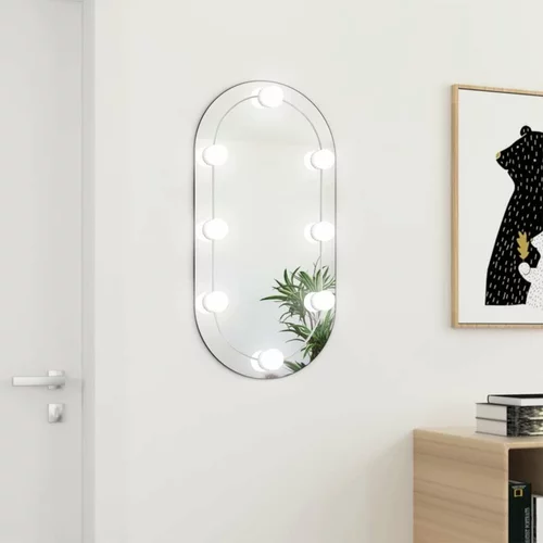  Ogledalo s LED svjetlima 80 x 40 cm stakleno ovalno