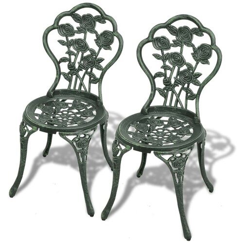 Bistro 3-dijelni bistro set od lijevanog aluminija zeleni Slike