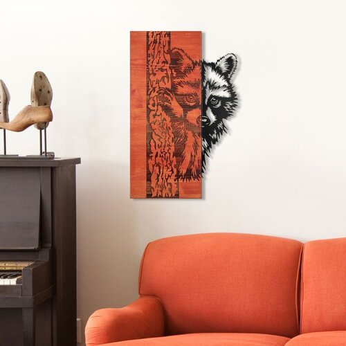 Wallxpert Whispering Timber -1 - Red, Black RedBlack Decorative Wooden Wall Accessory Slike