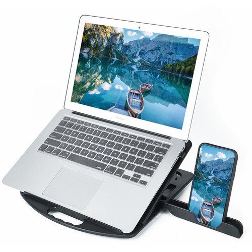INF Ergonomsko stojalo za prenosnik z držalom za telefon Black, (22105039) Cene