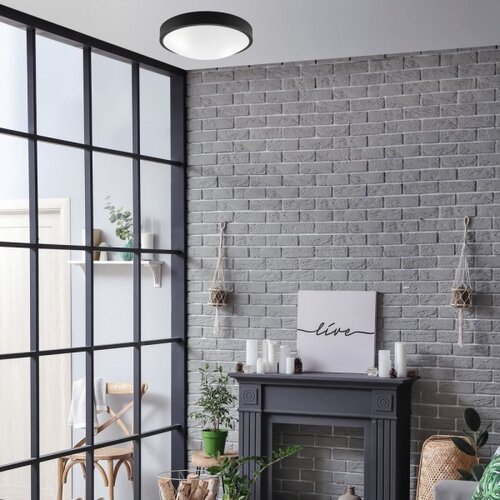  plafonska lampa jonas, 2xE27/60W/230V, prečnik 36 cm, crna Slike
