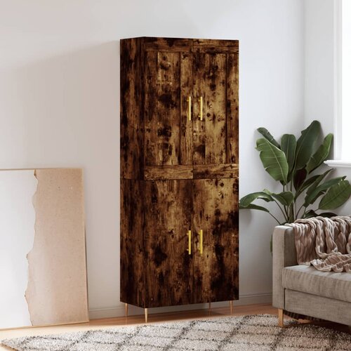 vidaXL Visoka komoda dimljeni hrast 69 5x34x180 cm konstruiranog drva Cene