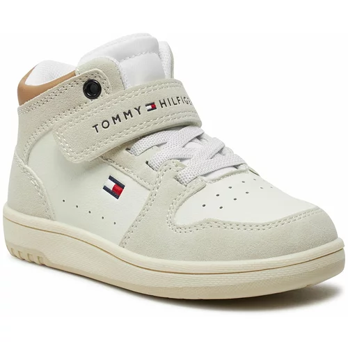 Tommy Hilfiger Superge High Top Lace-Up/Velcro SneakerT3X9-33342-1269 M Beige/Off White A360