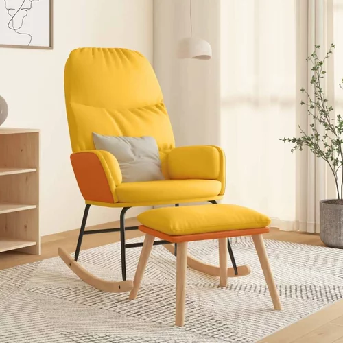  Gugalni stol s stolčkom gorčično rumeno blago, (20935001)
