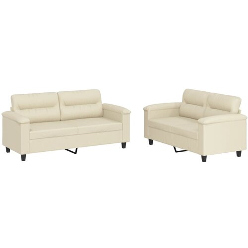 Maison Chic Sedežna garnitura - kavč 2-delna z blazinami krem umetno usnje, (21729342) Cene