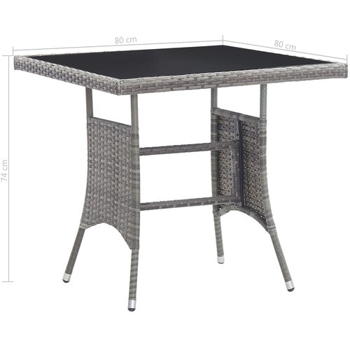  Vrtni stol sivi 80 x 80 x 74 cm od poliratana Slike