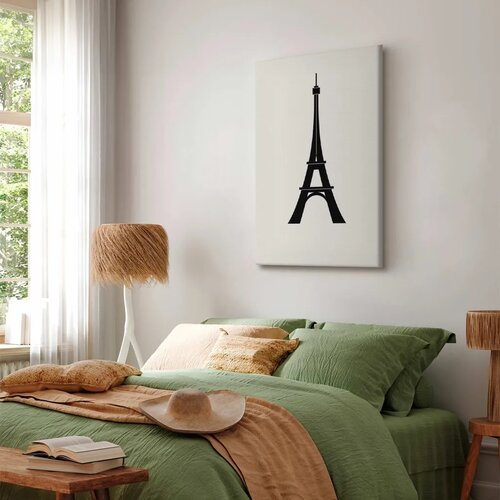  Slika - Eiffel Tower Simple Graphics in Black and White 20x30 Standard Slike