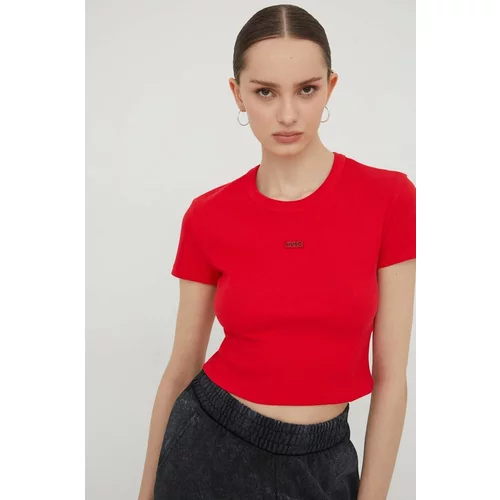 Hugo Kratka majica ženski, rdeča barva