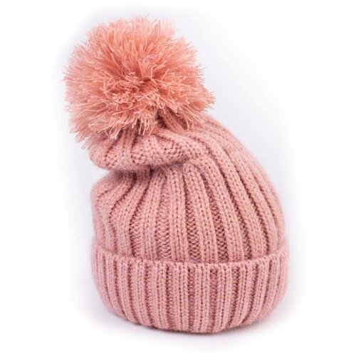 SHELOVET Winter women's hat with pompom pink Slike