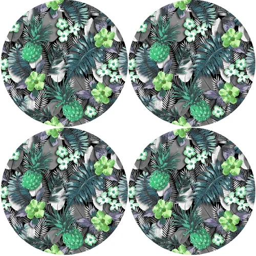 Bertoni Home Unisex's 4 Round Table Pads Set Lambada Green