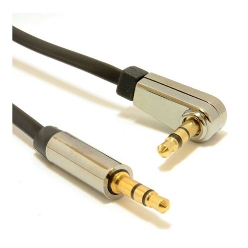 Audio kabl AUX PREMIUM 90 stepeni GEMBIRD, 3,5mm stereo to 3,5mm stereo, 1m, CCAP-444L-1M Slike
