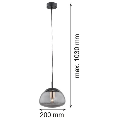  Argon 4333 - Luster na sajli TRINI 1xE27/15W/230V prečnik 20 cm crna Slike