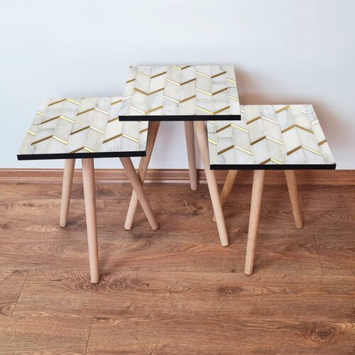 Hanah home Set 3 stočića 3Shp273 White Cene