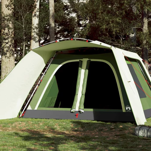 vidaXL Družinski šotor s predprostorom 9 oseb zelen hitra postavitev