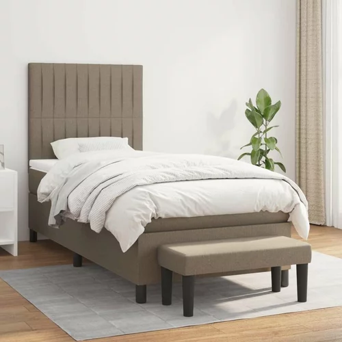  Box spring postelja z vzmetnico taupe 90x200 cm blago, (20895168)