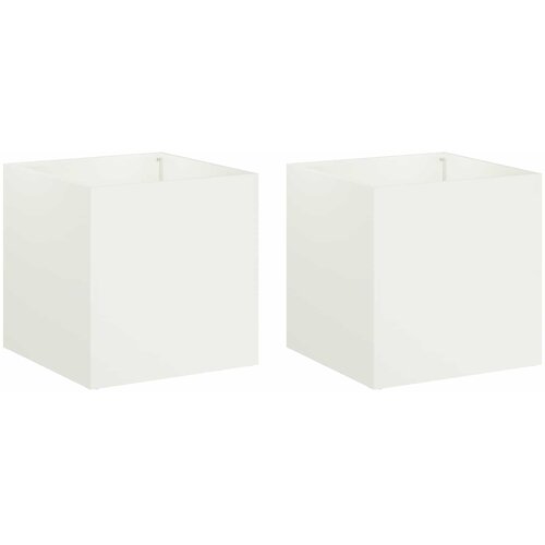  Vrtna saksija 2 kom. Bijela 20 x 20 x 20 cm Čelična vrata Slike